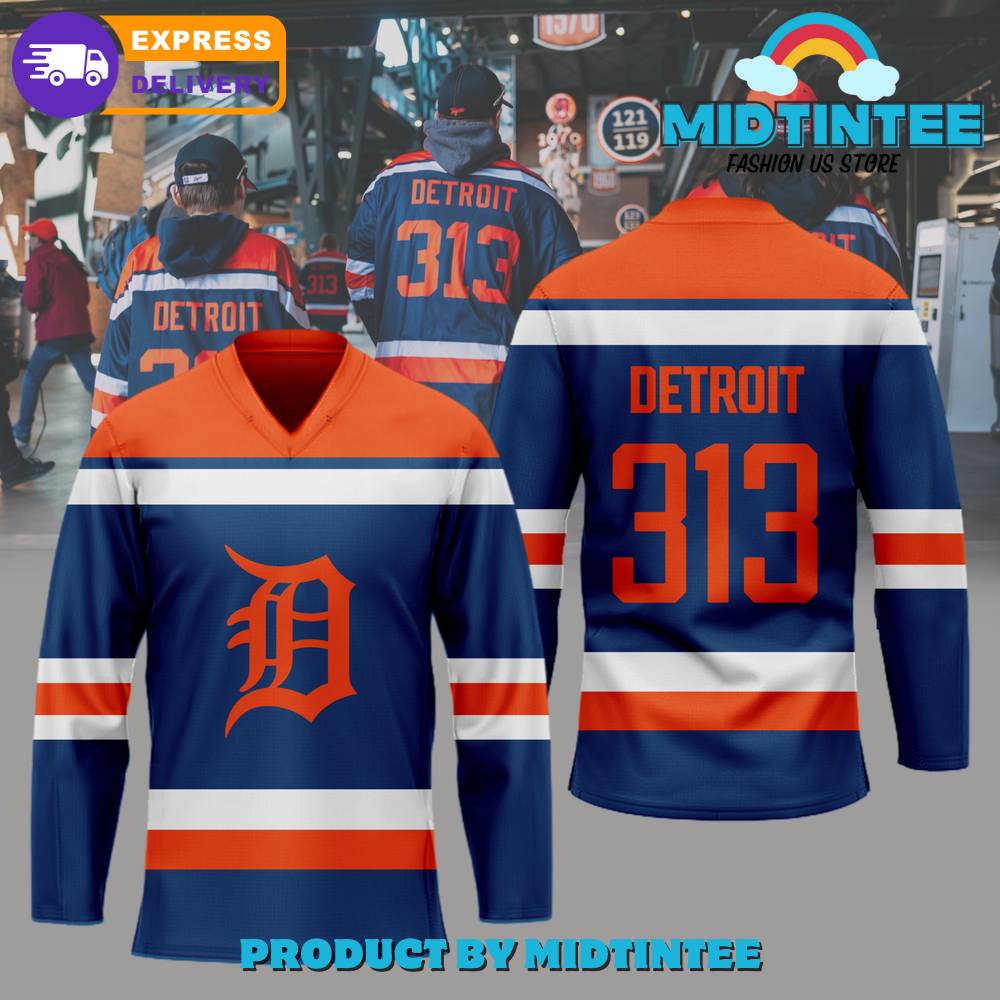 Detroit Tigers Detroit 313 Hockey Jersey