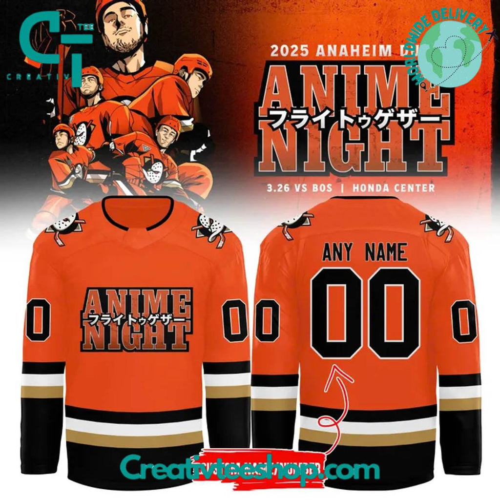 Anaheim Ducks Anime Night 2025 Special Hockey Jersey