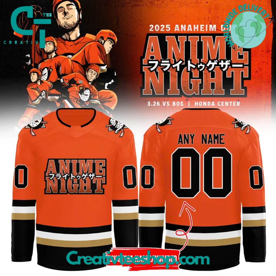 Anaheim Ducks Anime Night 2025 Special Hockey Jersey