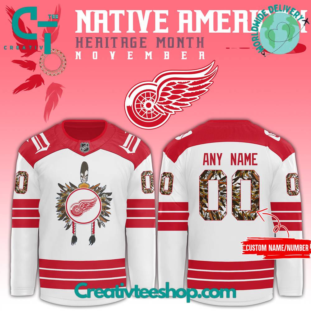 Detroit Red Wings Nhl 2024 Native American Heritage Month Hockey Jersey
