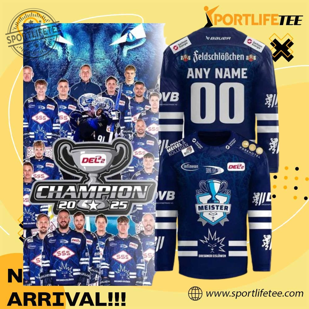 Dresdner Eislwen Del2Meistertitel Custom Hockey Jersey Personalized Name