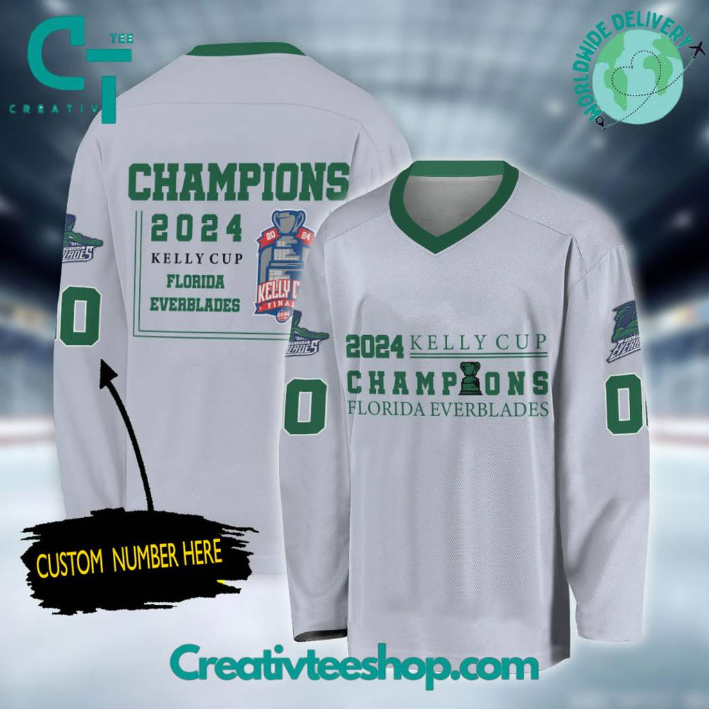 Echl Florida Everblades 2024 Kelly Cup Champions Hockey Jersey