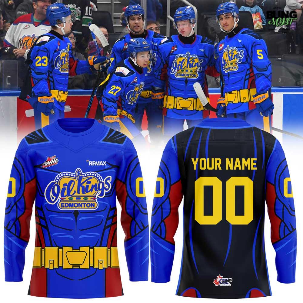 Edmonton Oil Kings Superhero Uniform Hockey Jersey