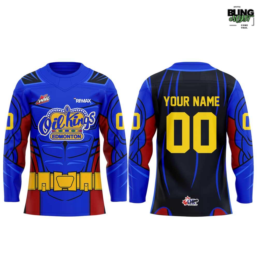 Edmonton Oil Kings Superhero Uniform Hockey Jersey