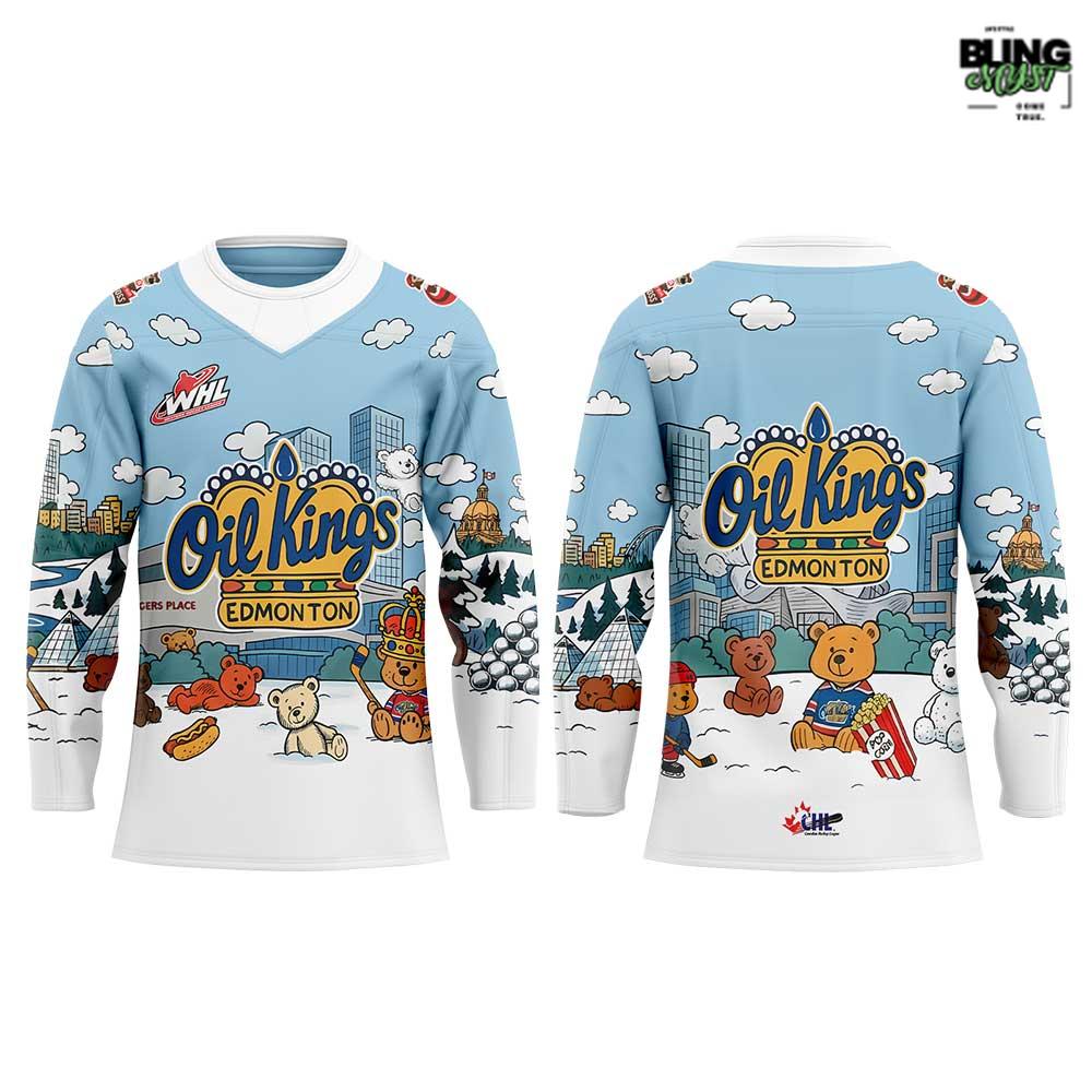 Edmonton Oil Kings Teddy Bear Toss Special Hockey Jersey