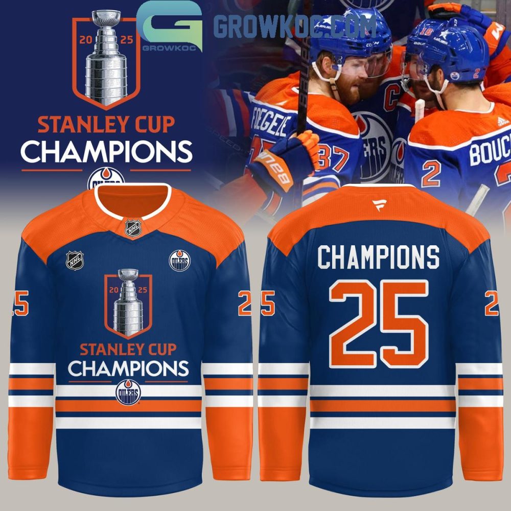 Edmonton Oilers Champion Nhl Stanley Cup 2025 Hockey Jersey