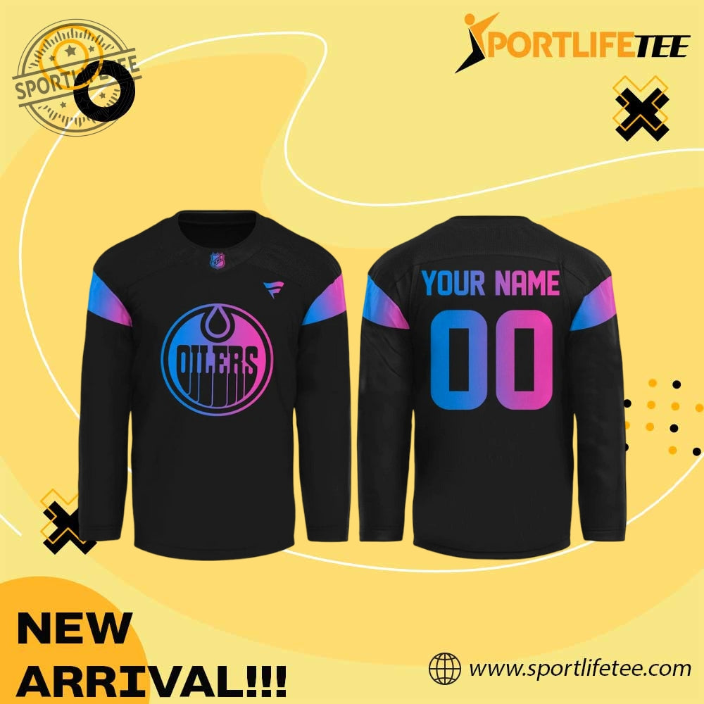 Edmonton Oilers Cyberpunk Warm Up 2026 Hockey Jersey