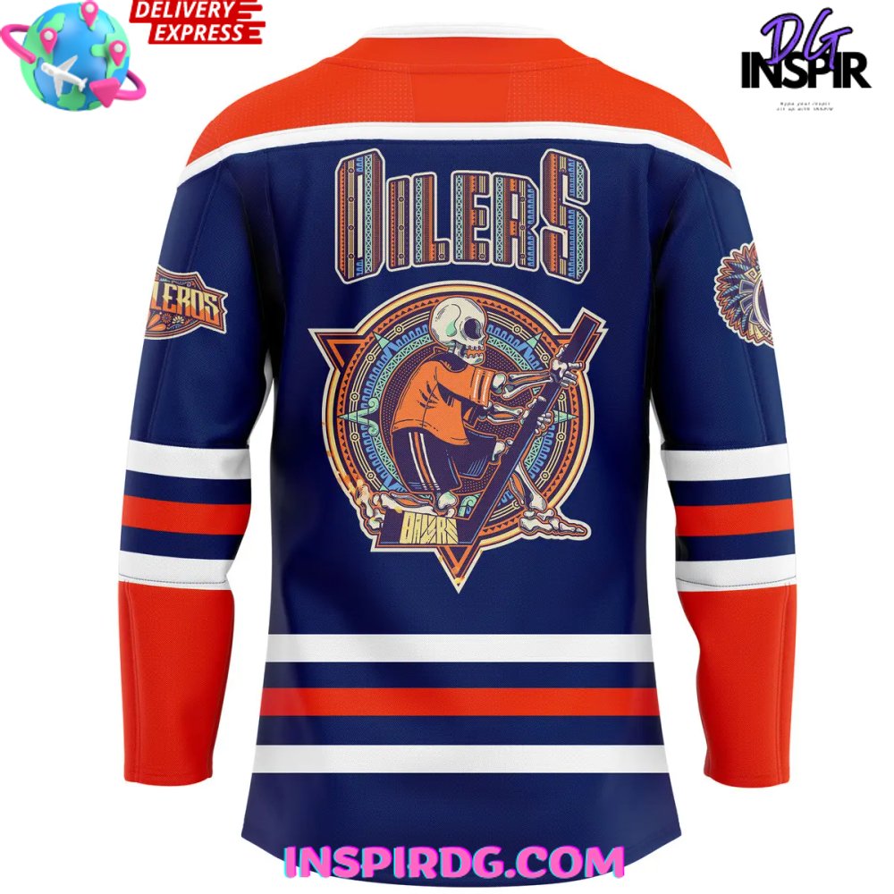 Edmonton Oilers Dia De Los Muertos 2024 Hockey Jersey