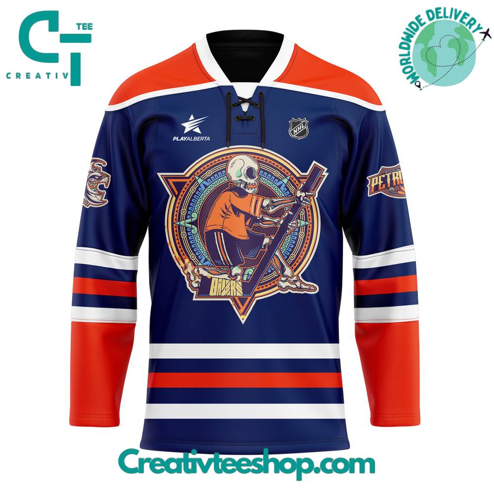 Edmonton Oilers Our Inaugural Dia De Los Muertos Hockey Jersey