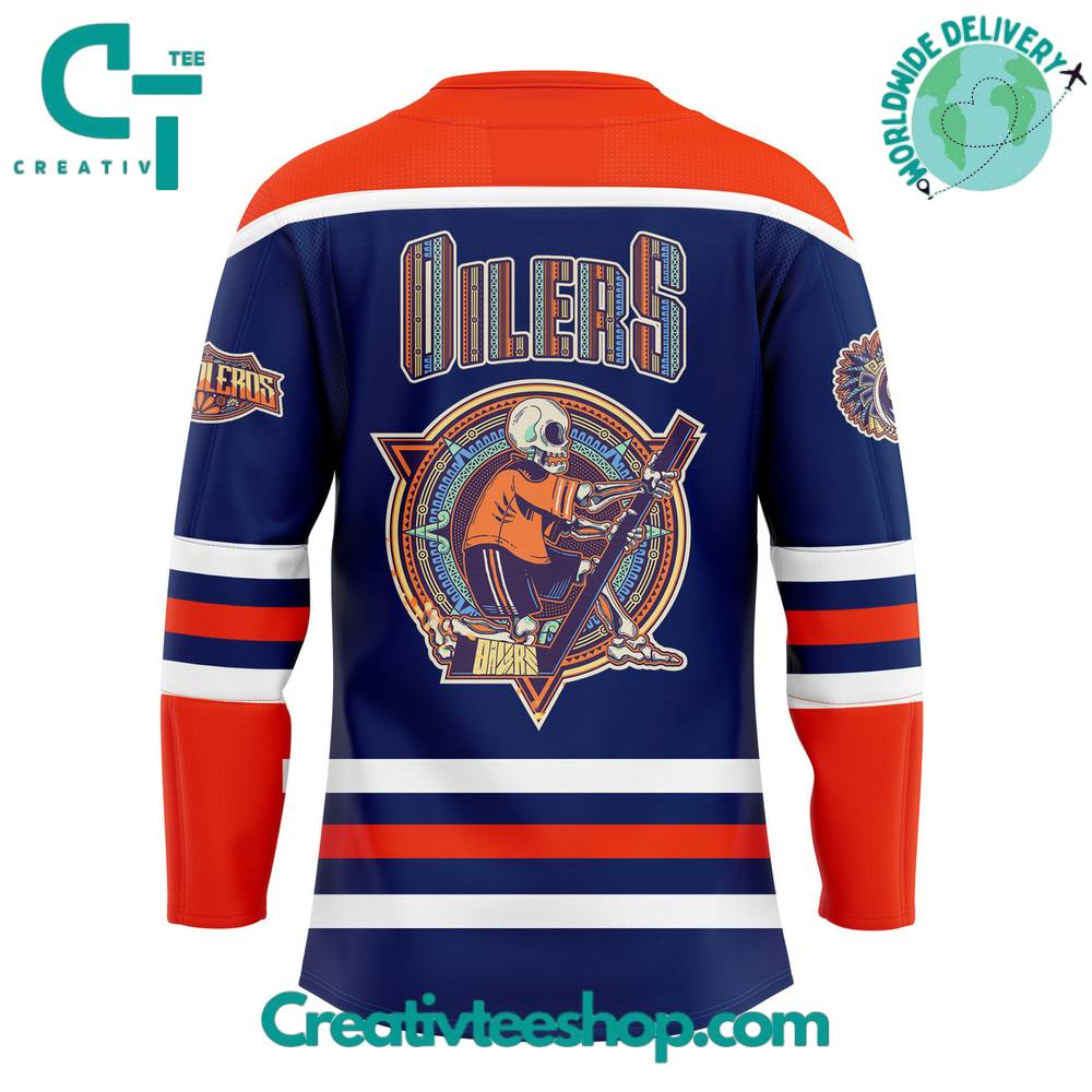Edmonton Oilers Our Inaugural Dia De Los Muertos Hockey Jersey