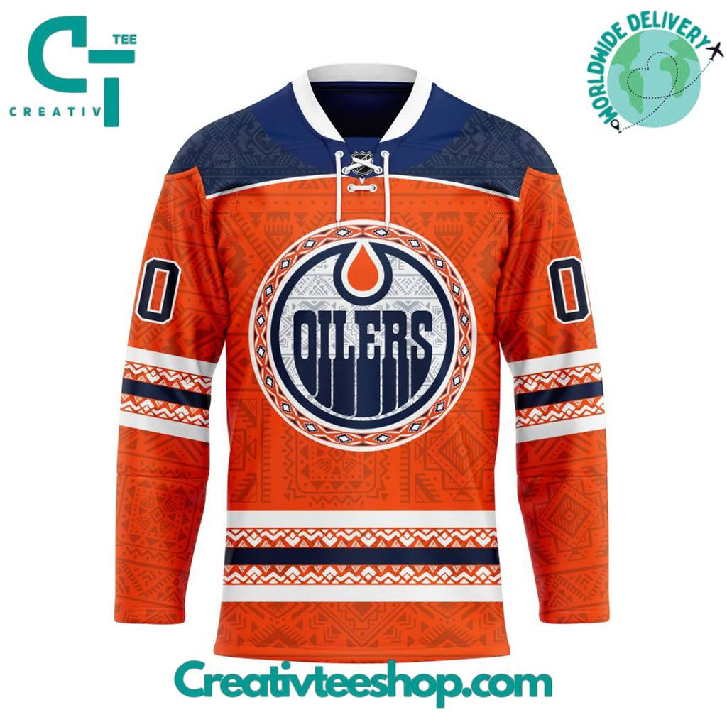 Edmonton Oilers Personalized Native Design Hockey Jersey