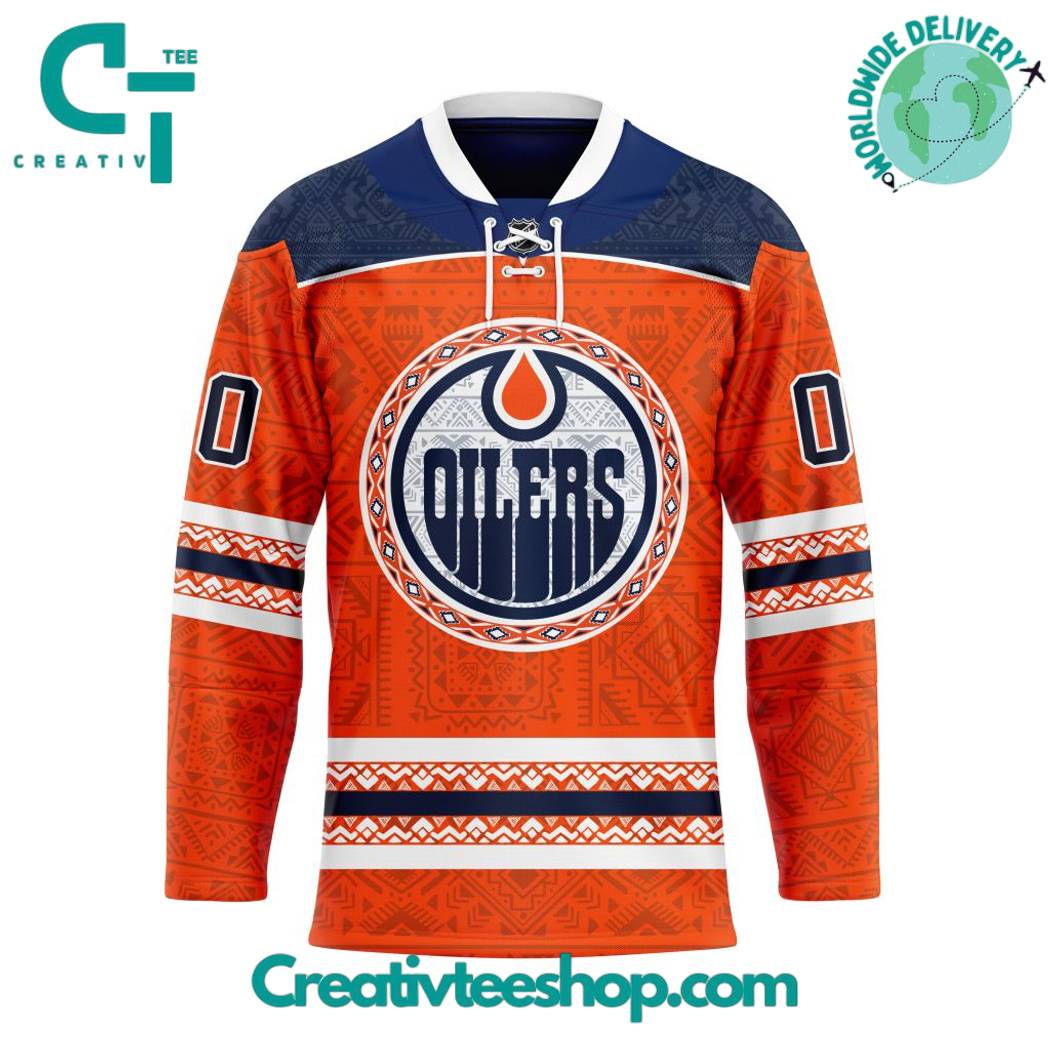 Edmonton Oilers Personalized Native Design Hockey Jersey