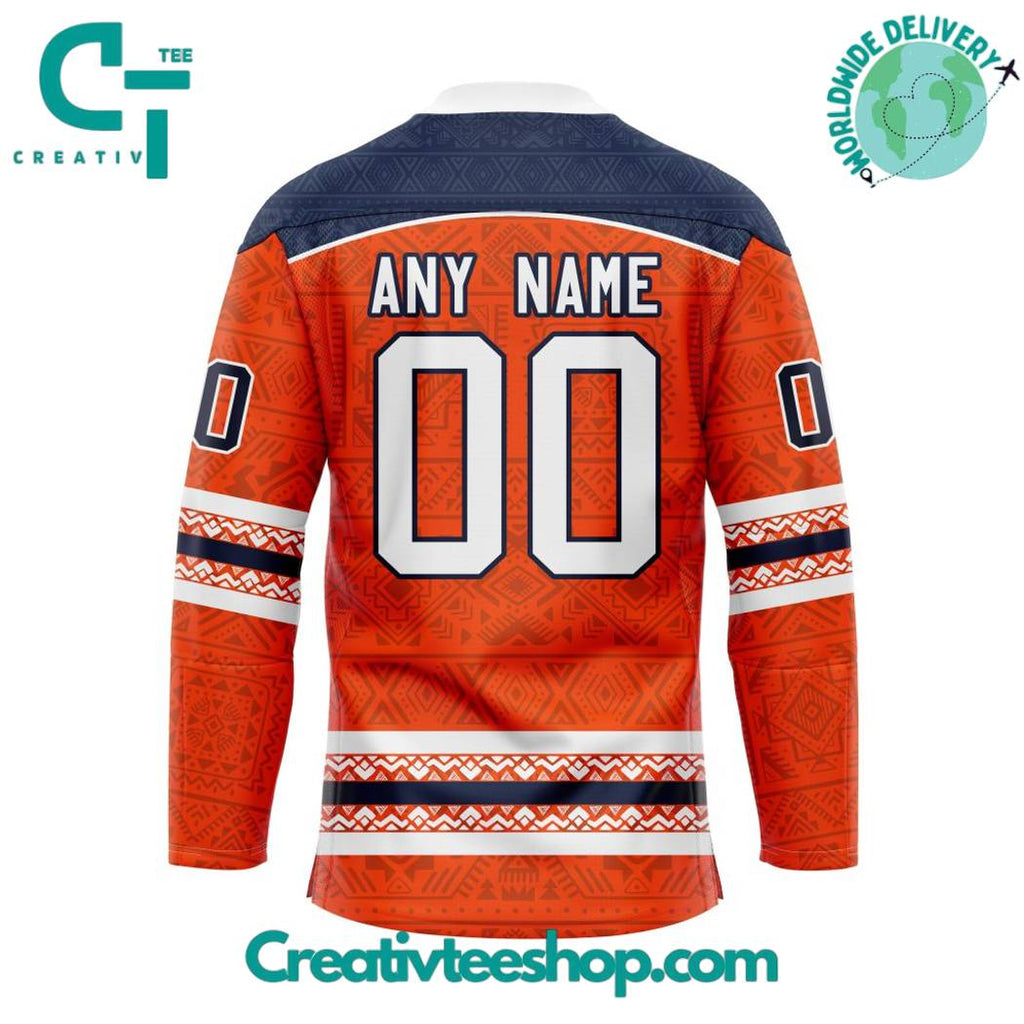 Edmonton Oilers Personalized Native Design Hockey Jersey