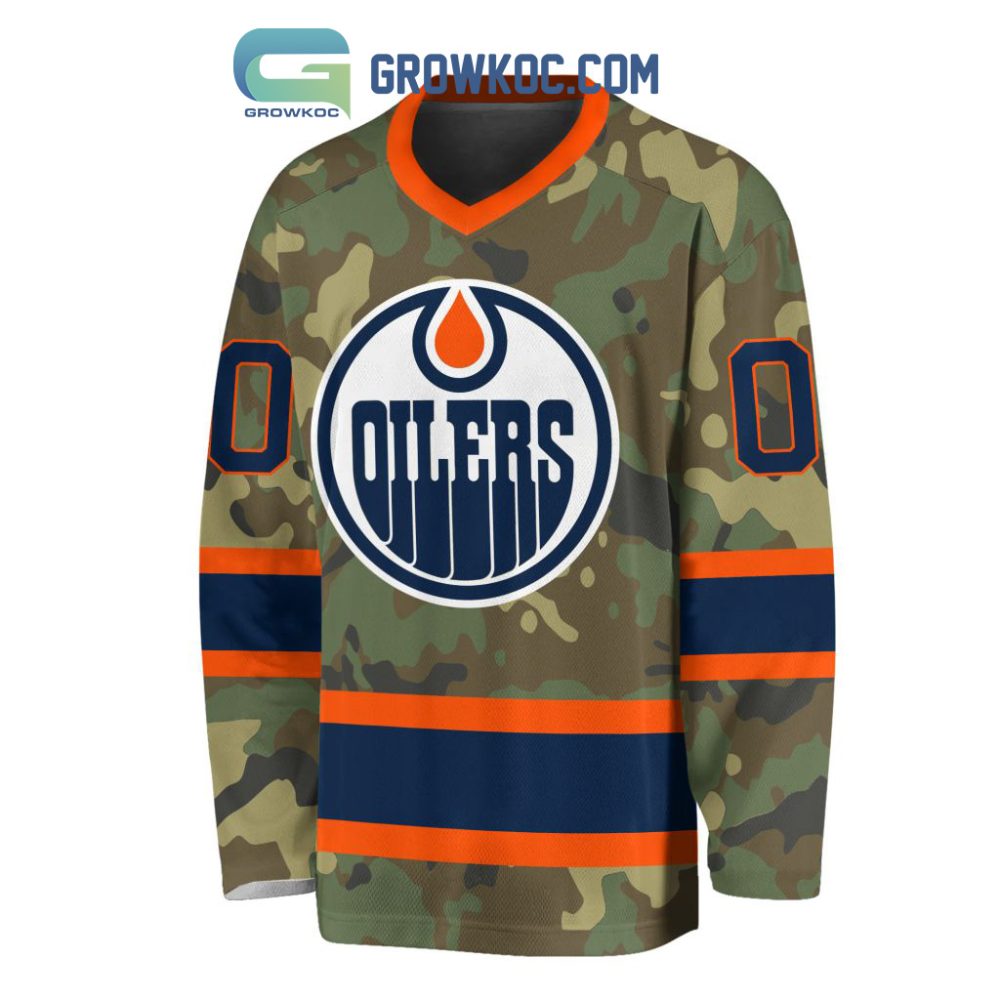 Edmonton Oilers Special Camo Veteran Design Personalized Hockey Jersey