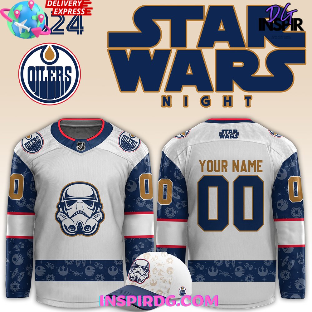 Edmonton Oilers X Star Wars Night 2024 Custom Hockey Jersey