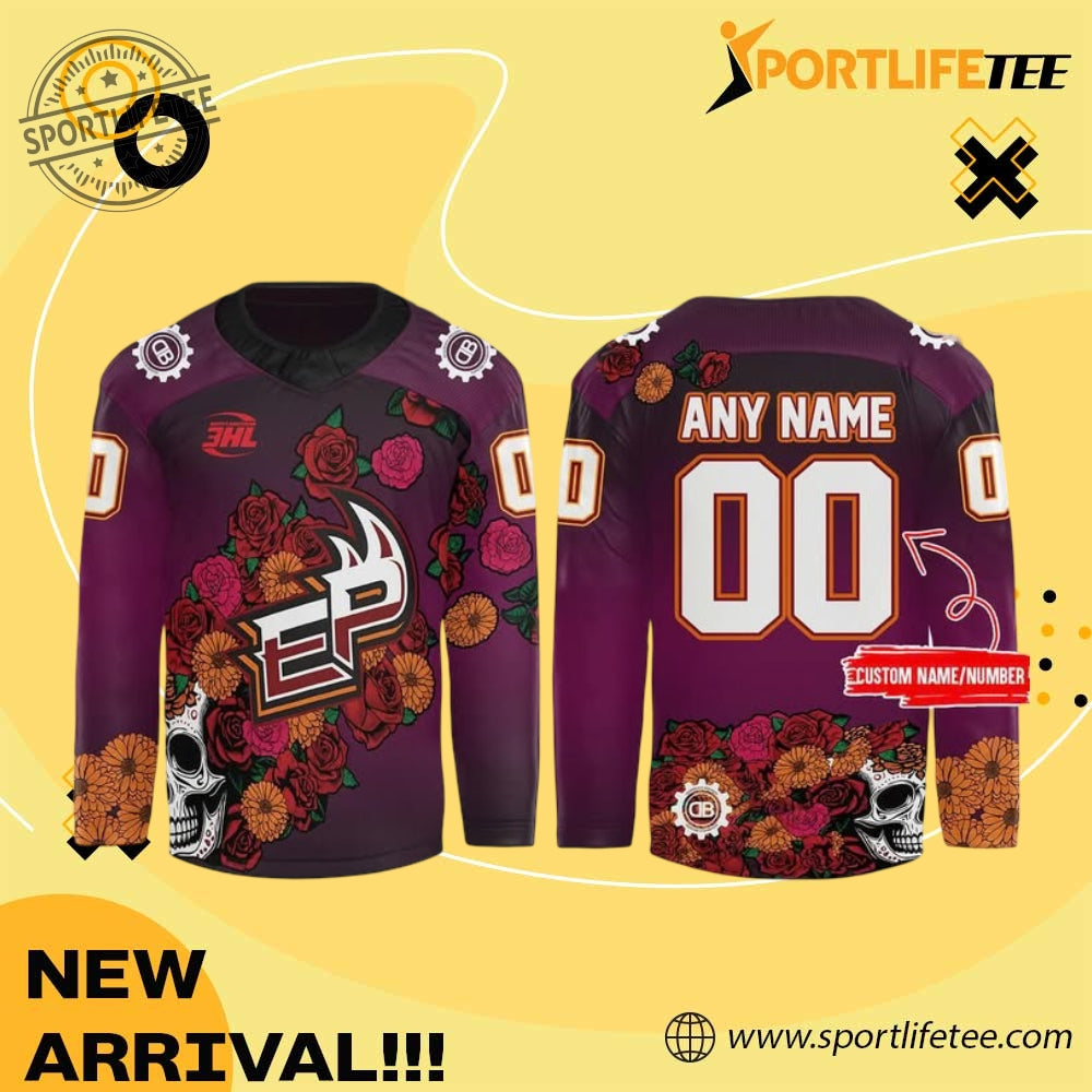 El Paso Rhinos Na3Hl Dia De Los Muertos Hockey Jersey