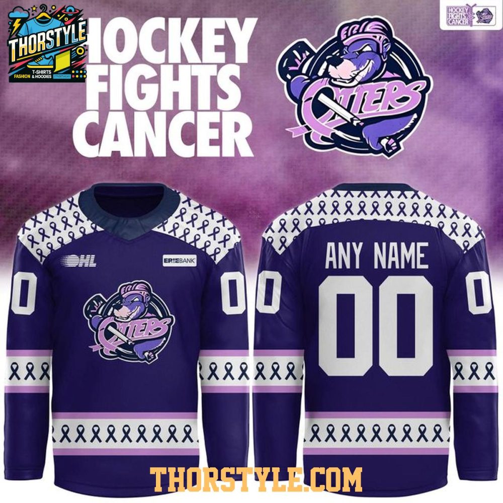 Erie Otters Fights Cancer 2026 Night Personalized Hockey Jersey