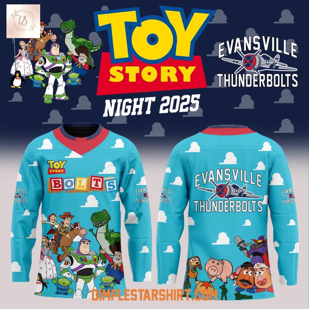Evansville Thunderbolts 30Th Anniversary Toy Story Night 2025 Jersey