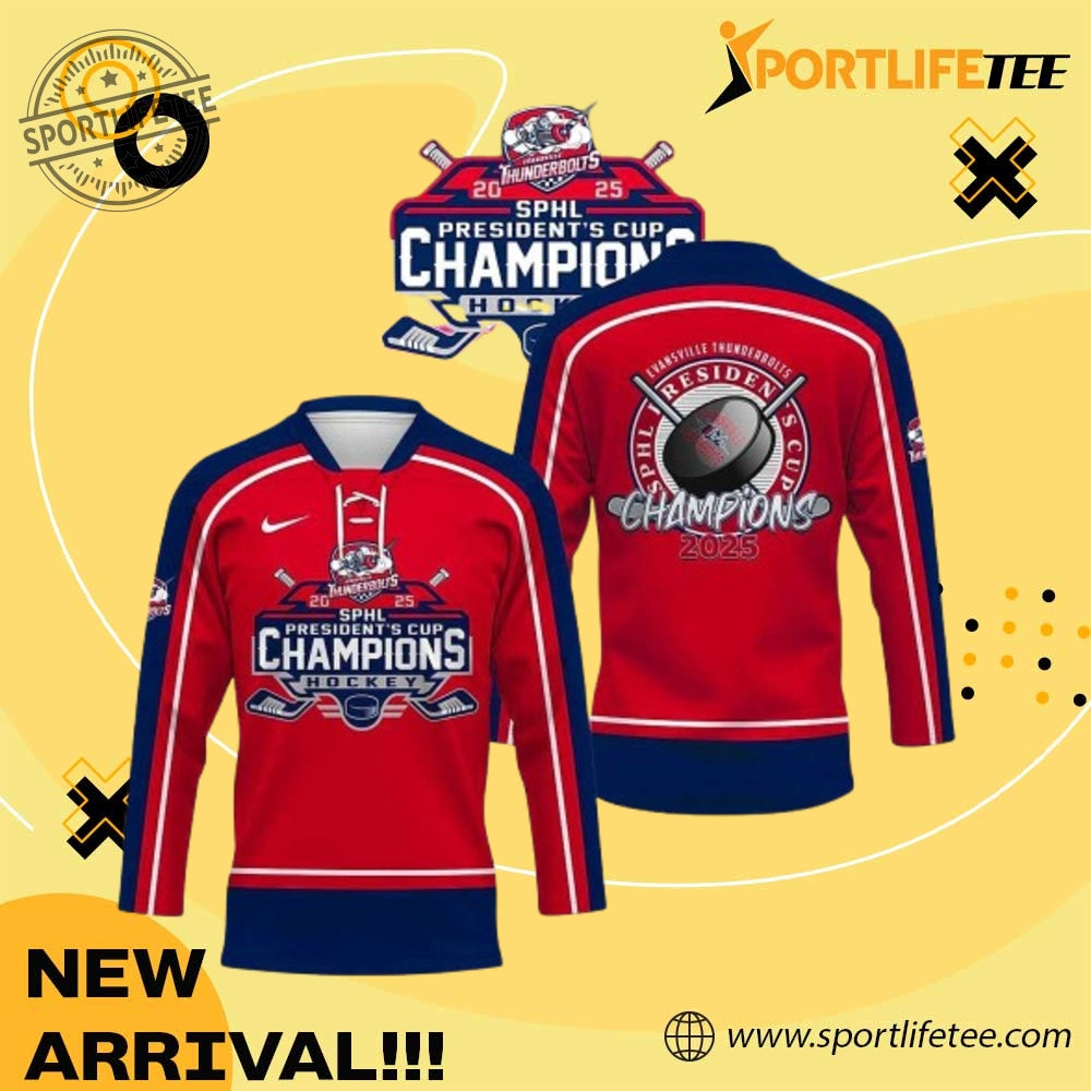 Evansville Thunderbolts Legacy Sphl Champions Hockey Jersey