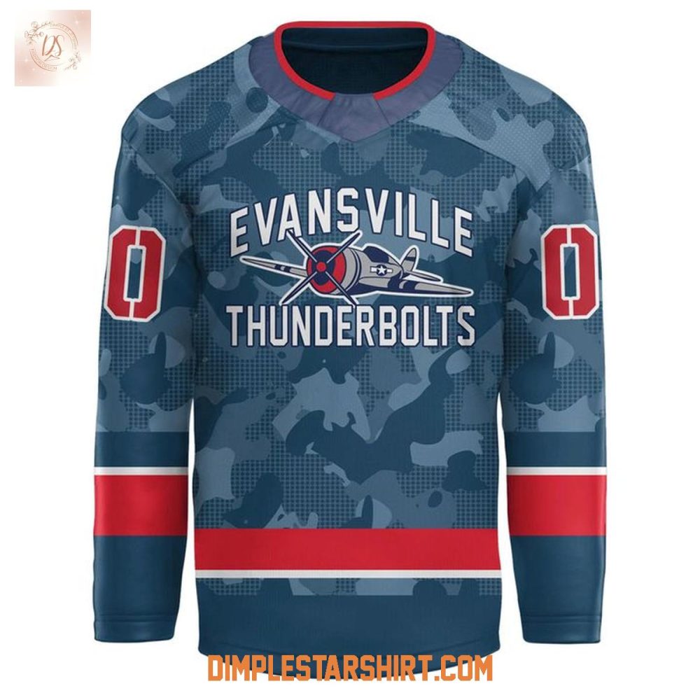 Evansville Thunderbolts Military Appreciation Night 2025 Hockey Jersey