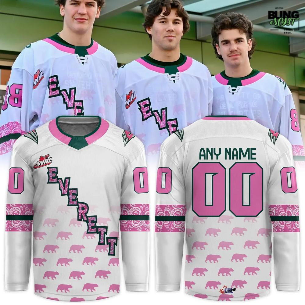 Everett Silvertips Cancer Special Edition Hockey Jersey