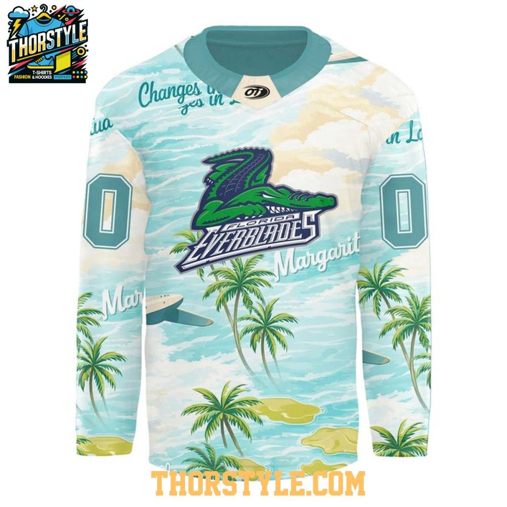 Florida Everblades Margaritaville Night 2026 Hawaii Personalized Hockey Jersey