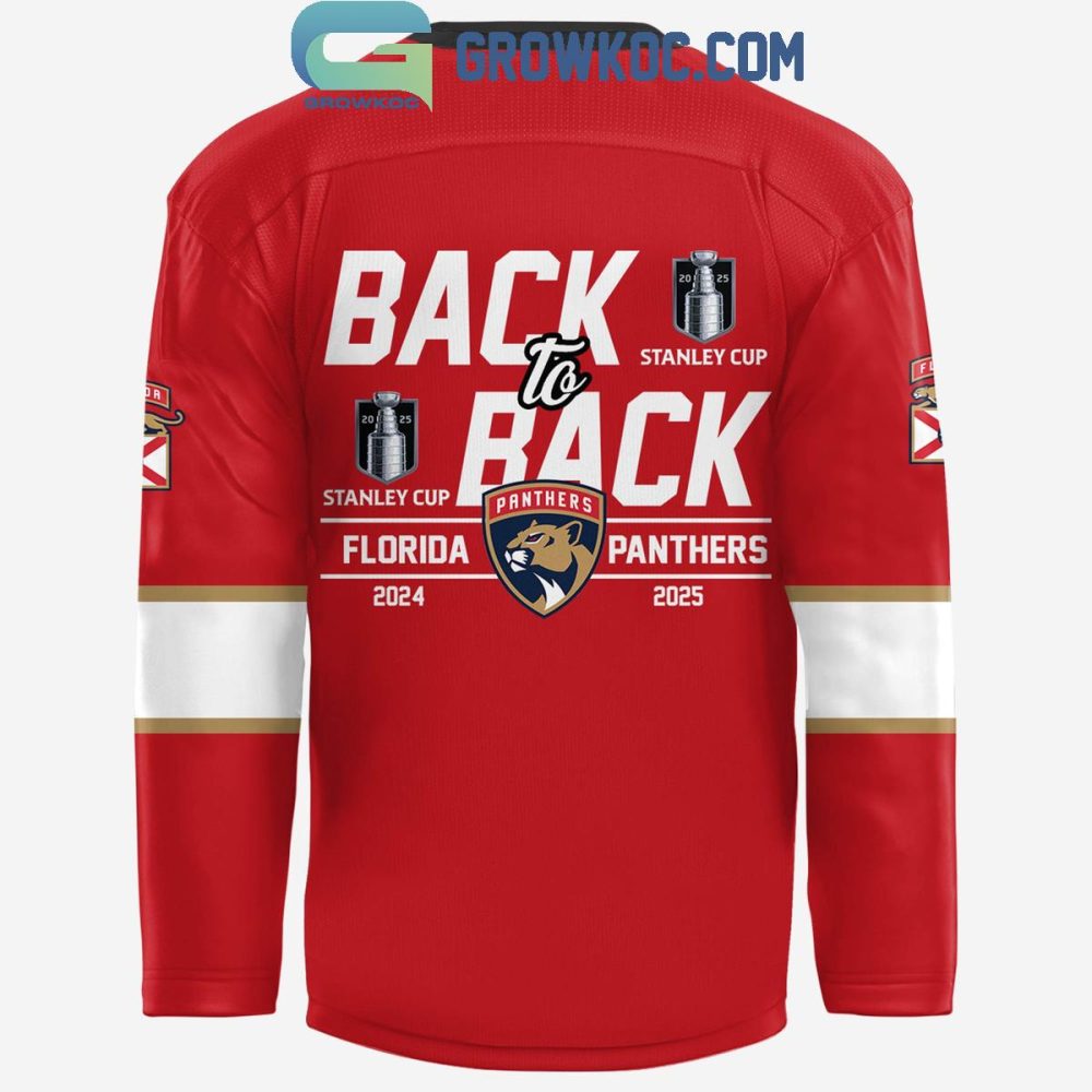 Florida Panthers 2025 Stanley Cup Champions Back To Back Hockey Jersey