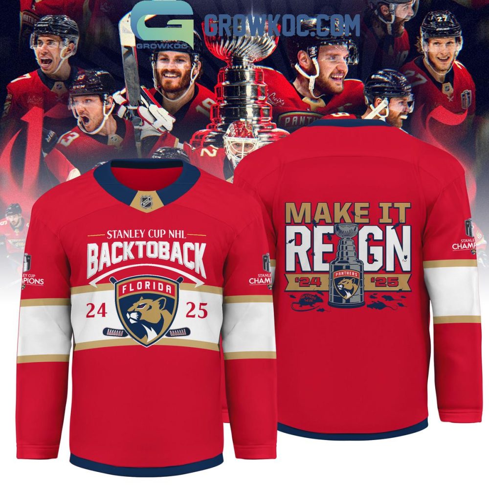 Florida Panthers Back To Back Stanley Cup Make It Reign Hockey Jersey