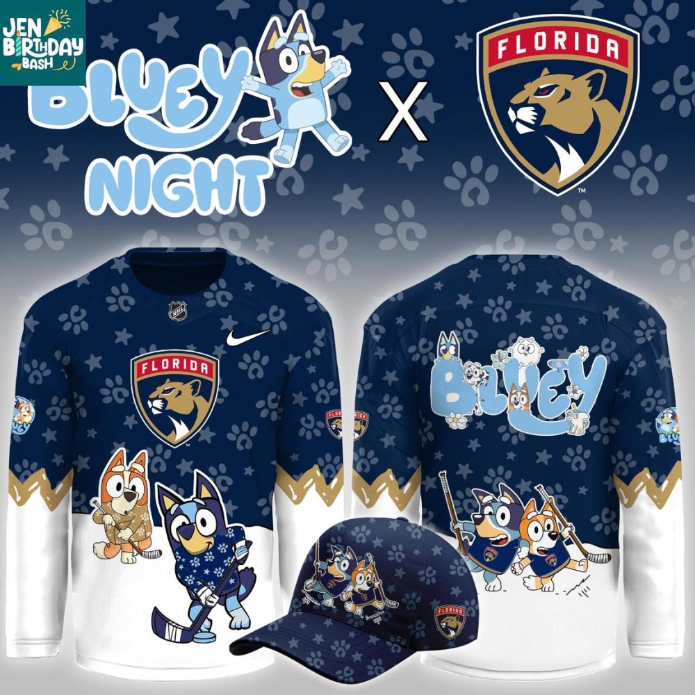Florida Panthers Bluey Christmas Night 2025 Gameday Personalized Hockey Jersey