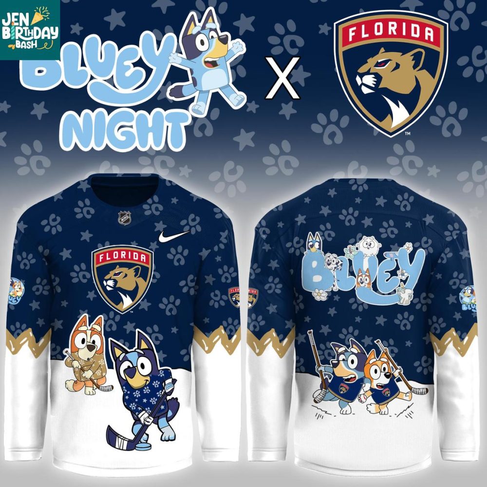 Florida Panthers Bluey Christmas Night 2025 Gameday Personalized Hockey Jersey