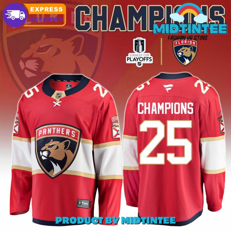 Florida Panthers Champions Nhl Stanley Cup 2025 Hockey Jersey