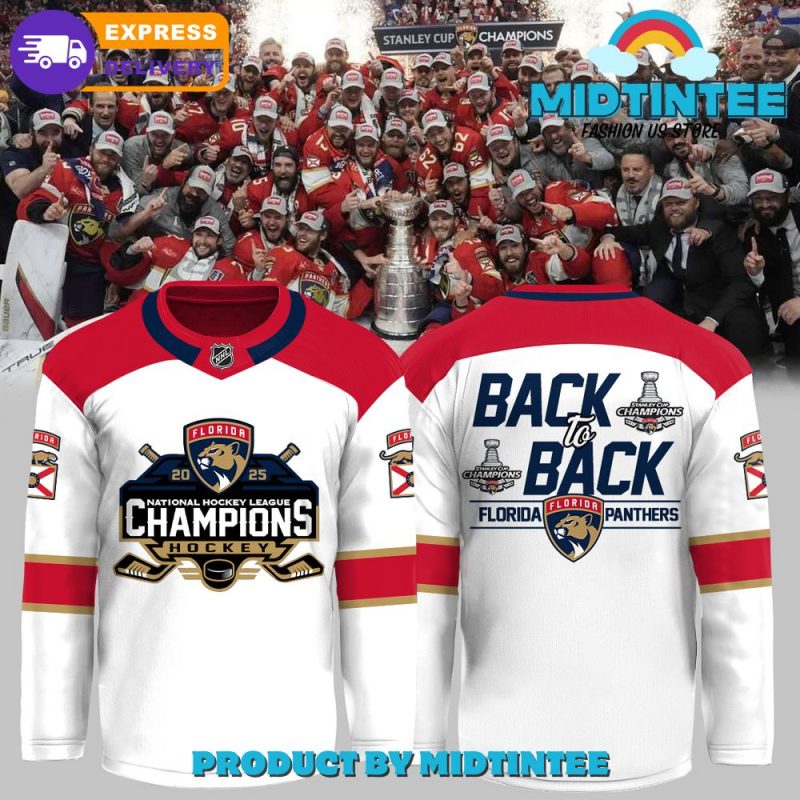 Florida Panthers Champions Stanley Cup Back To Back Jersey 2025