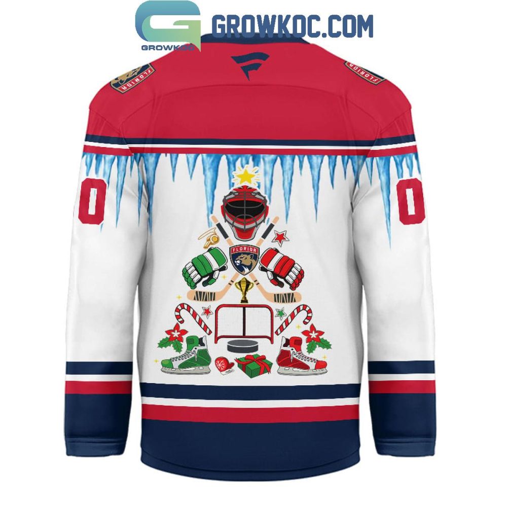 Florida Panthers Christmas Tree Custom Hockey Jersey