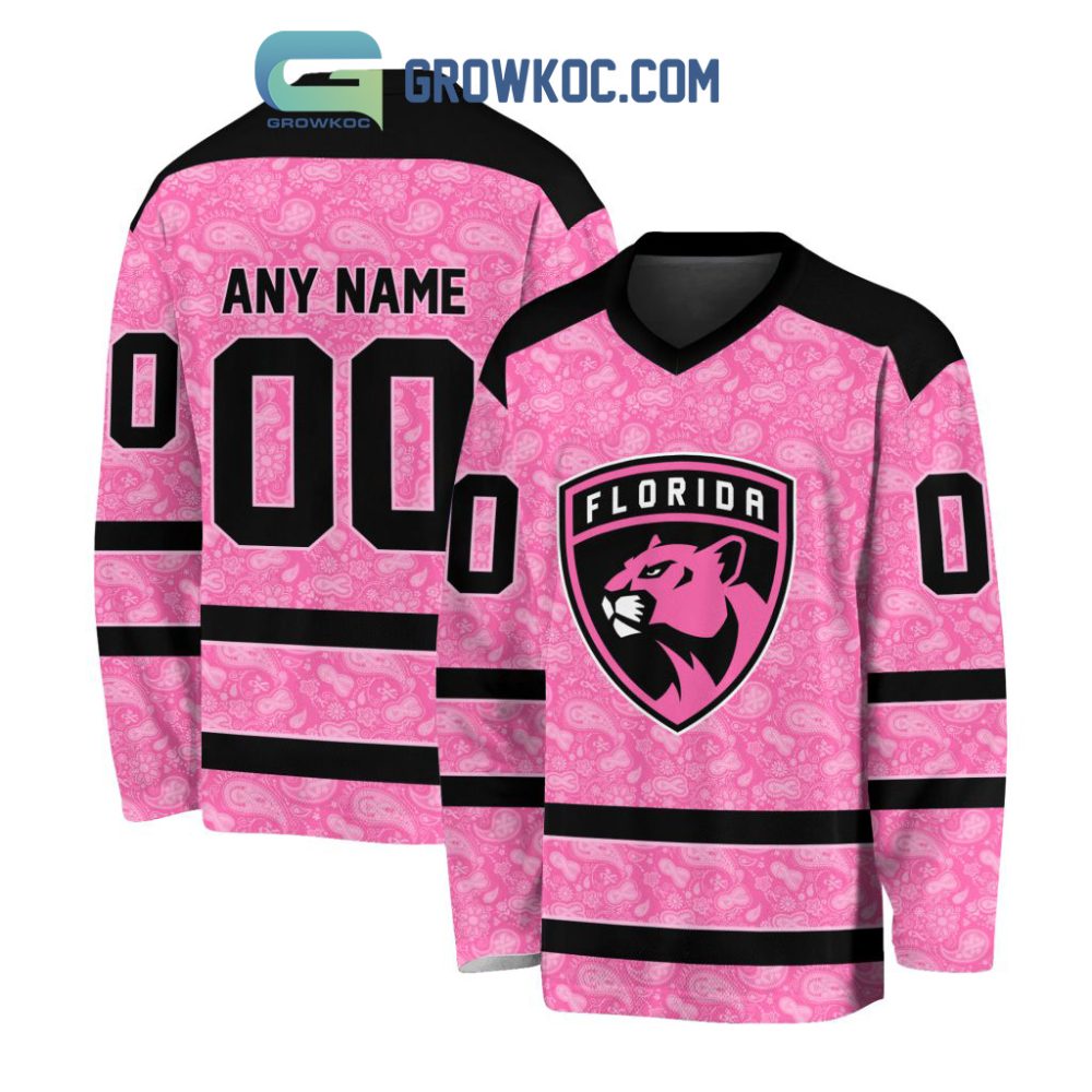 Florida Panthers Nhl Special Pink Breast Cancer Hockey Jersey Long Sleeve