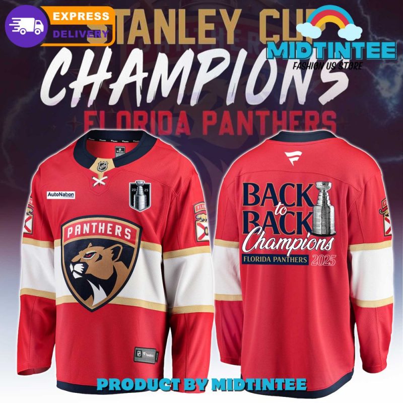 Florida Panthers Nhl Stanley Cup 2025 Back To Back Champions Hockey Jersey