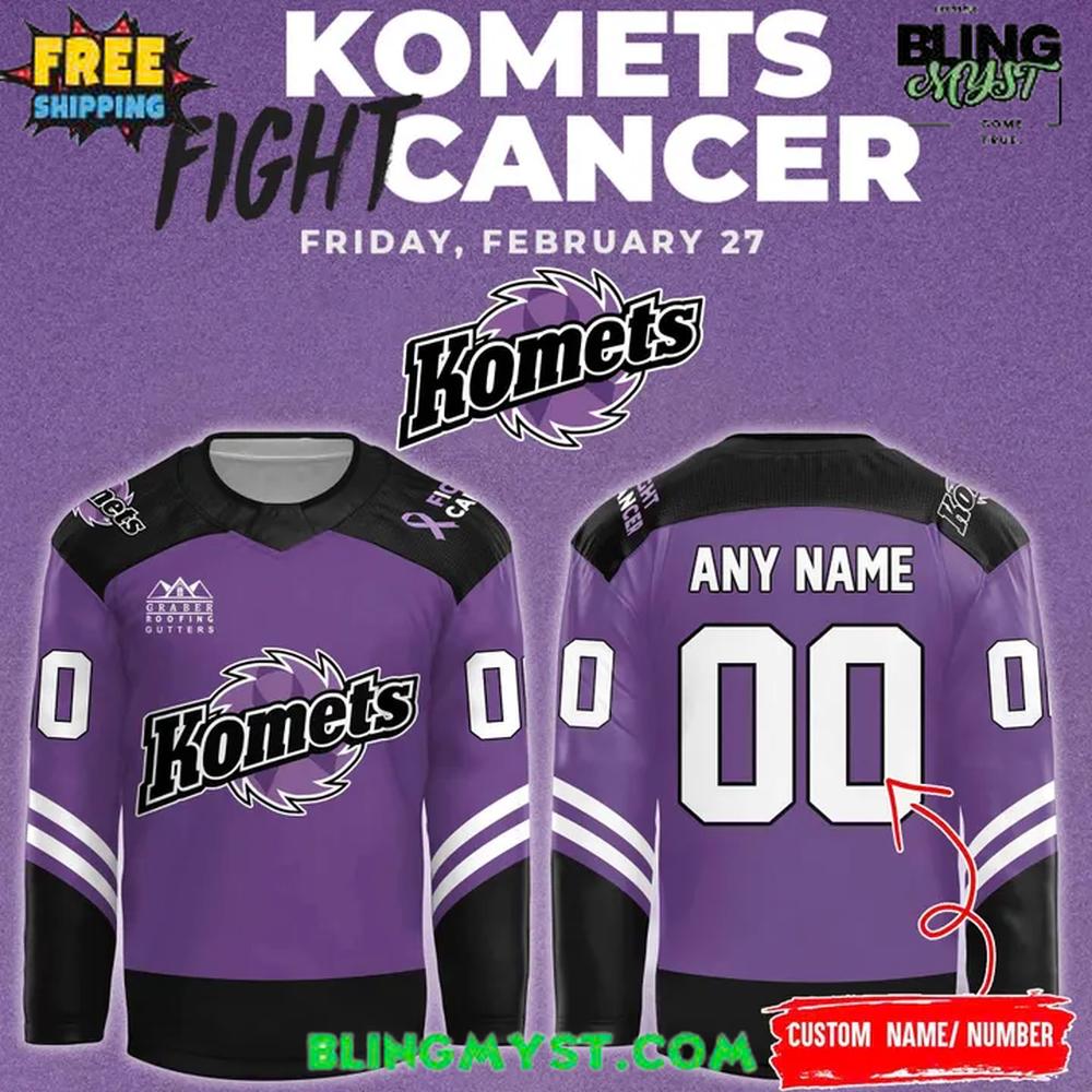 Fort Wayne Komets Hockey Fights Cancer 2026 Hockey Jersey