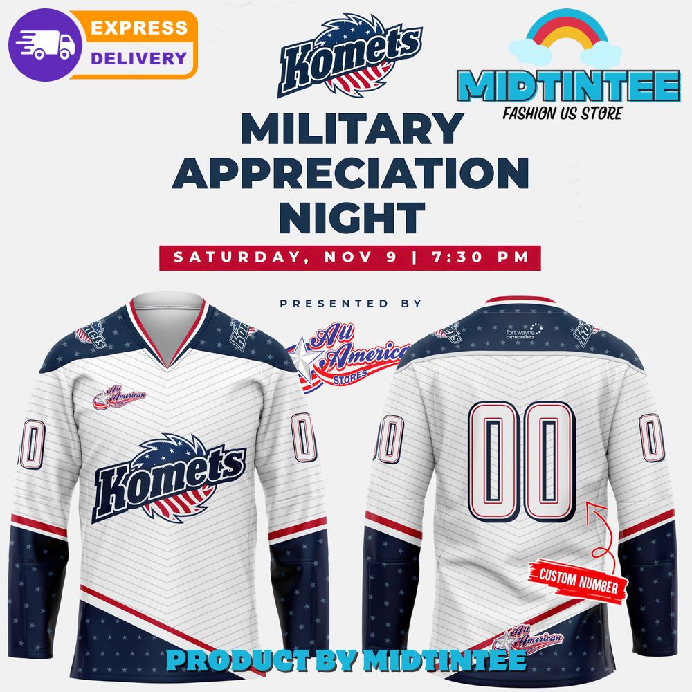 Fort Wayne Komets X Military Appreciation Night Hockey Jersey
