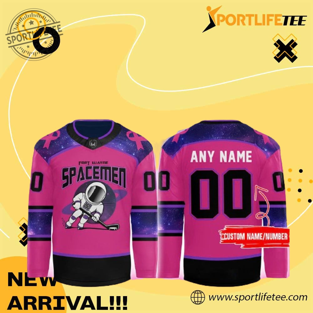 Fort Wayne Spacemen Breast Cancer Personalized Hockey Jersey