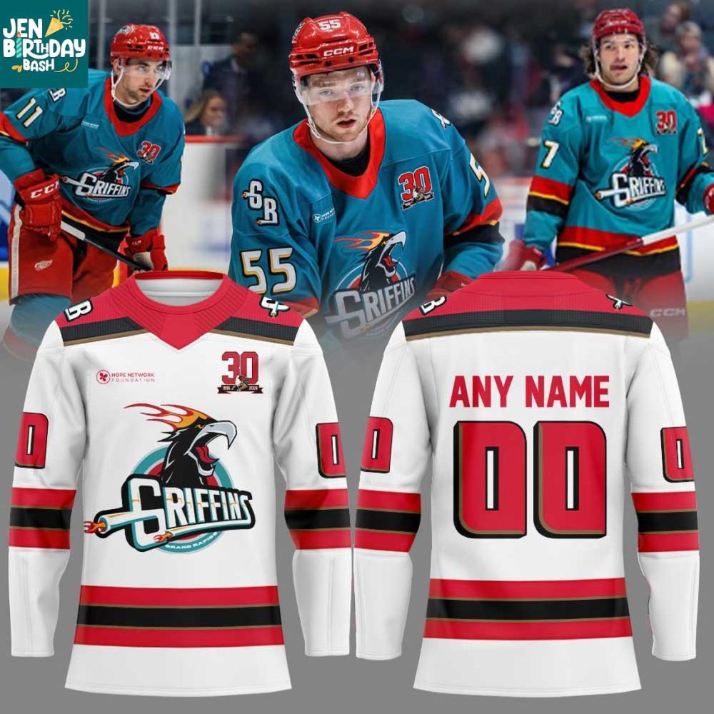 Grand Rapids Griffins Hat Trick 30 Season 1996-2026 Personalized Hockey Jersey