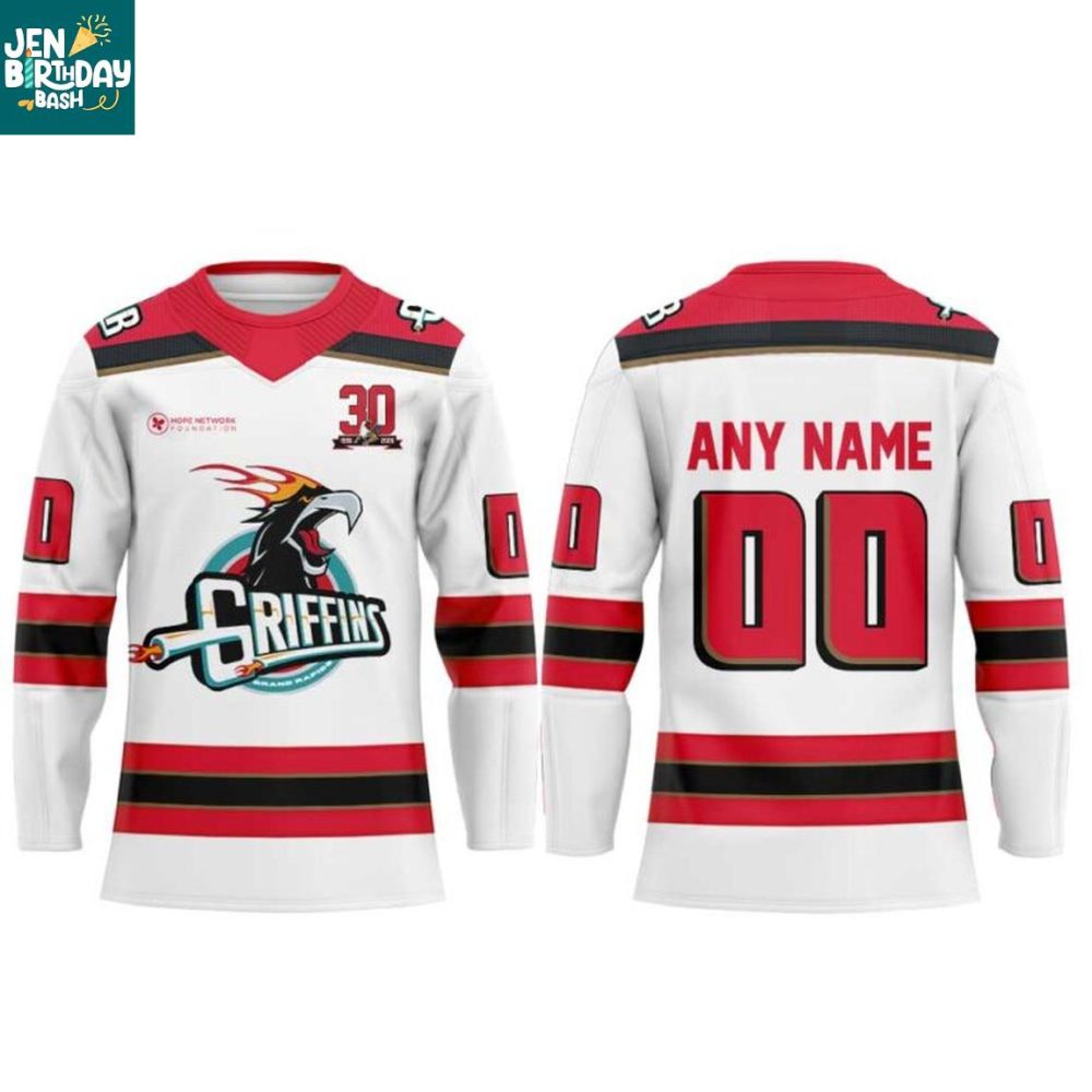 Grand Rapids Griffins Hat Trick 30 Season 1996-2026 Personalized Hockey Jersey