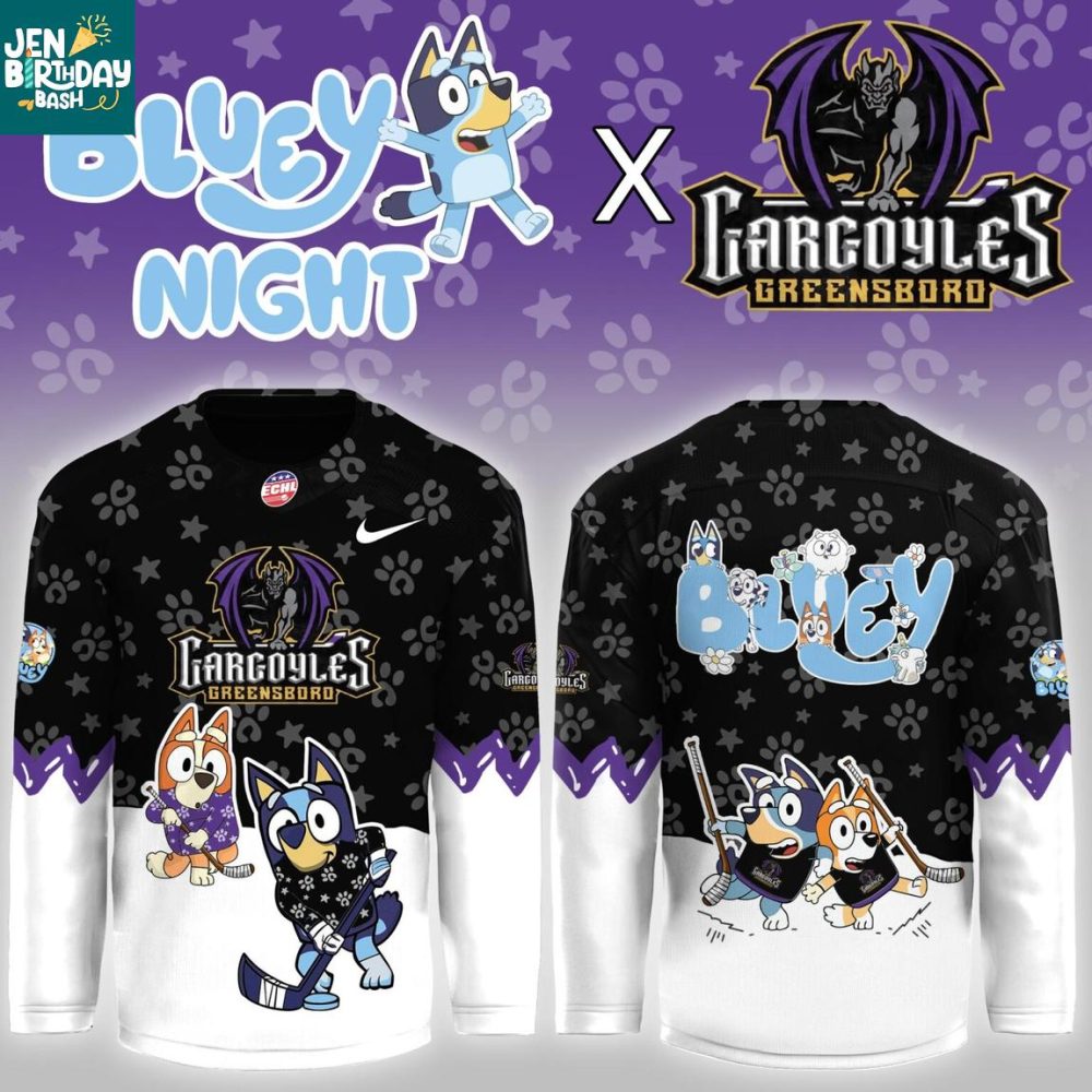 Greensboro Gargoyles Bluey And Bingo Night 2026 Hockey Jersey