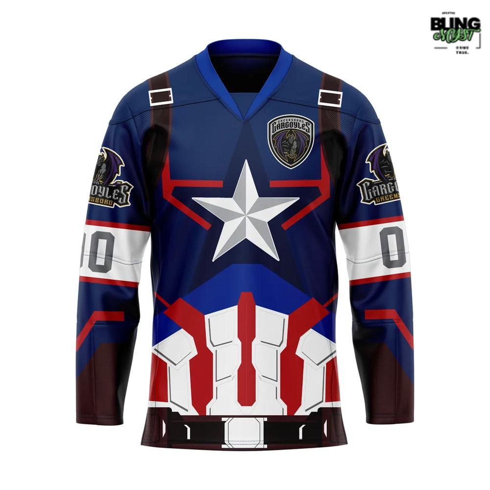Greensboro Gargoyles Marvel Super Hero Night Special Edition Hockey Jersey
