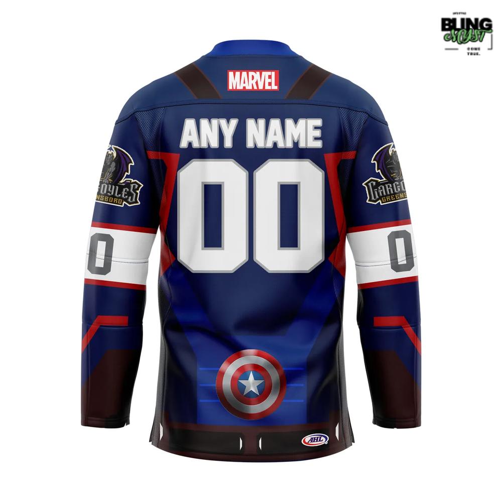 Greensboro Gargoyles Marvel Super Hero Night Special Edition Hockey Jersey