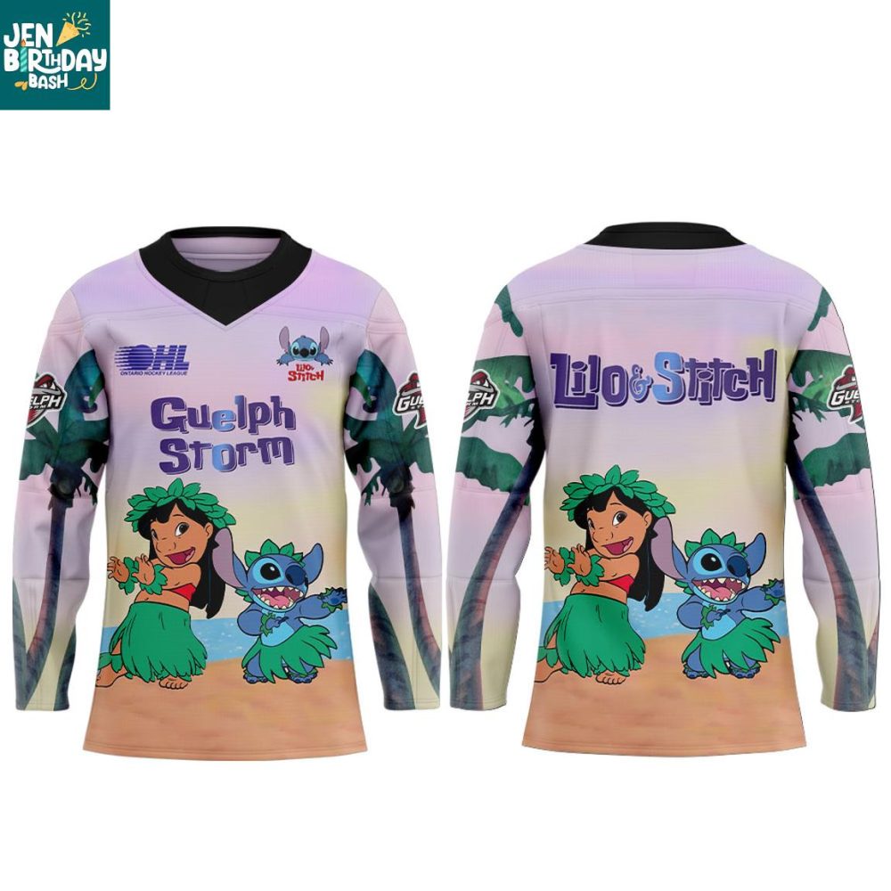 Guelph Storm Lilo &amp; Stitch 2025 Spirit Big On Defence Hockey Jersey