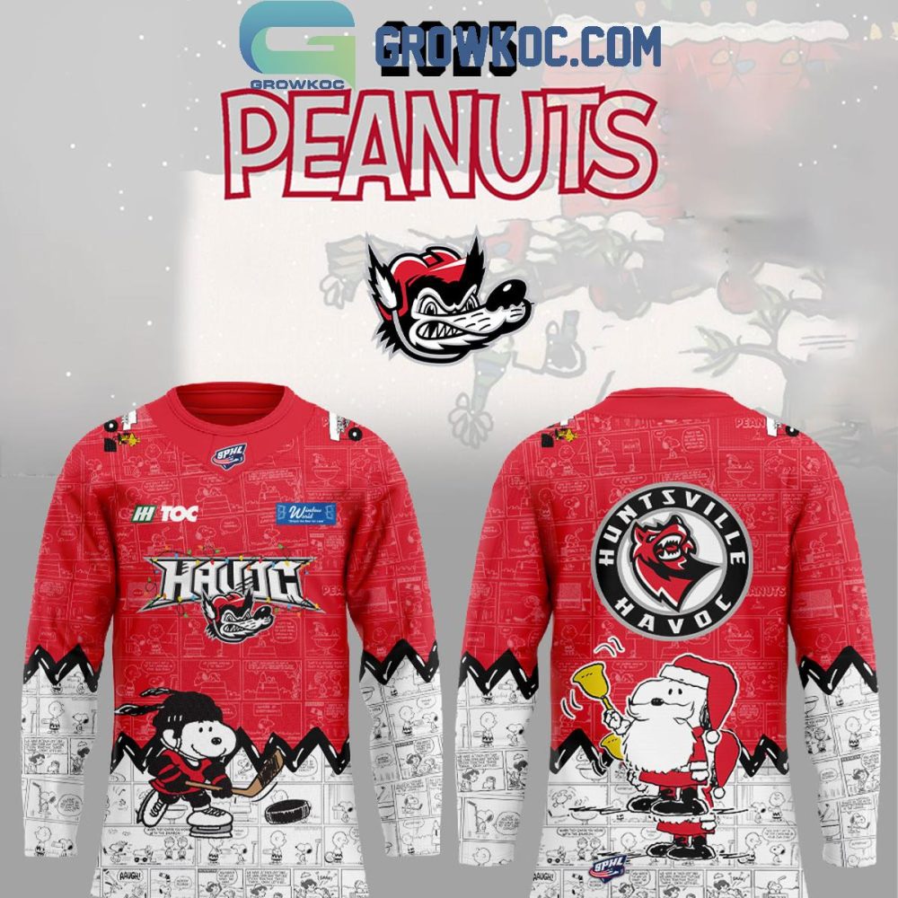 Huntsville Havoc Snoopy Peanuts Christmas Hockey Jersey