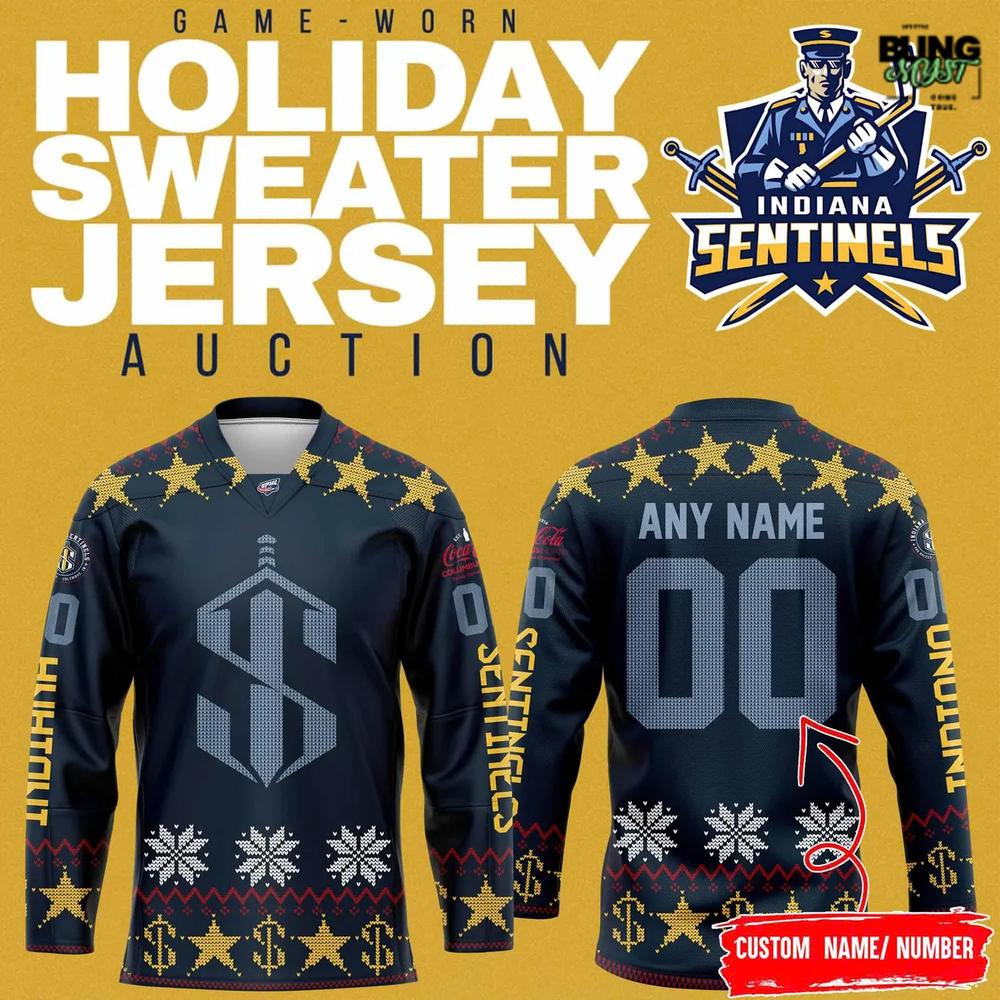 Indiana Sentinels Game-Worn 2026 Holiday Hockey Jersey