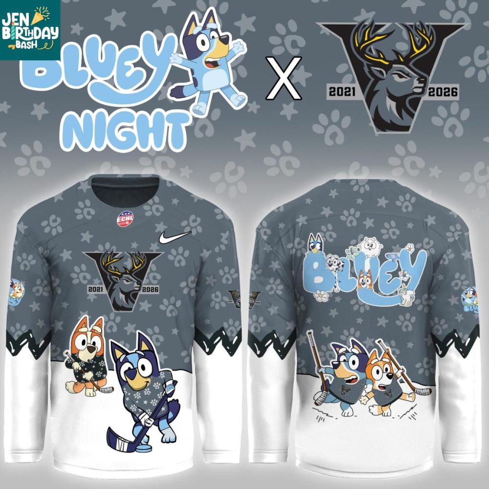 Iowa Heartlanders X Bluey And Bingo 2026 Game Night Hockey Jersey