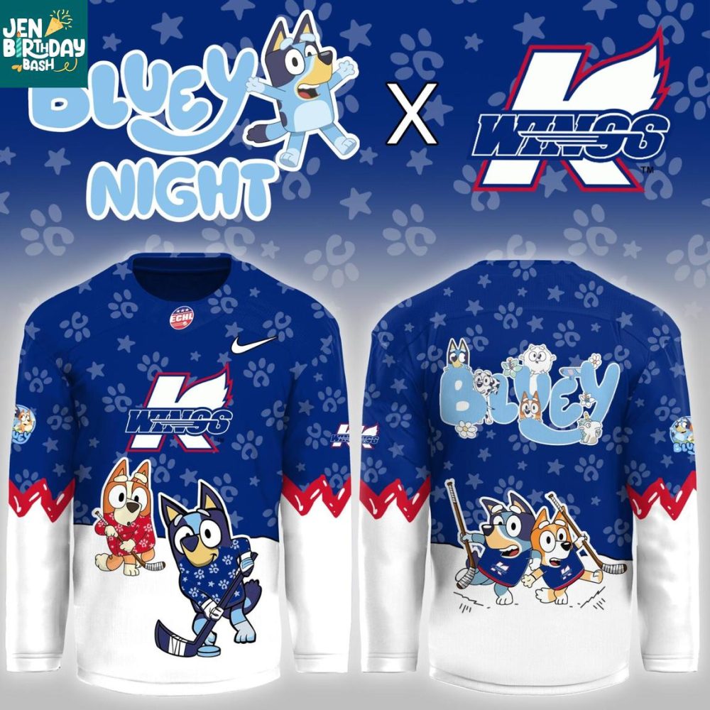 Kalamazoo Wings X Bluey And Bingo 2026 Game Night Hockey Jersey