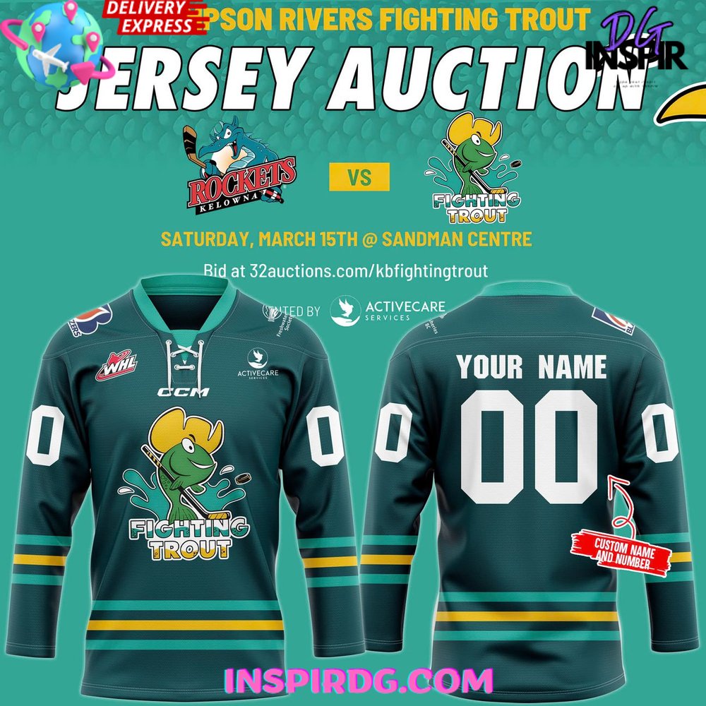 Kamloops Blazers Thompson Rivers Fighting Trout Special Hockey Jersey