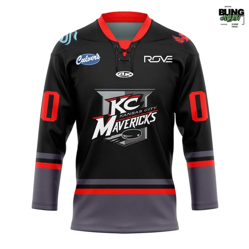 Kansas City Mavericks New Season 2025-26 Blackout Uniform Hockey Jersey